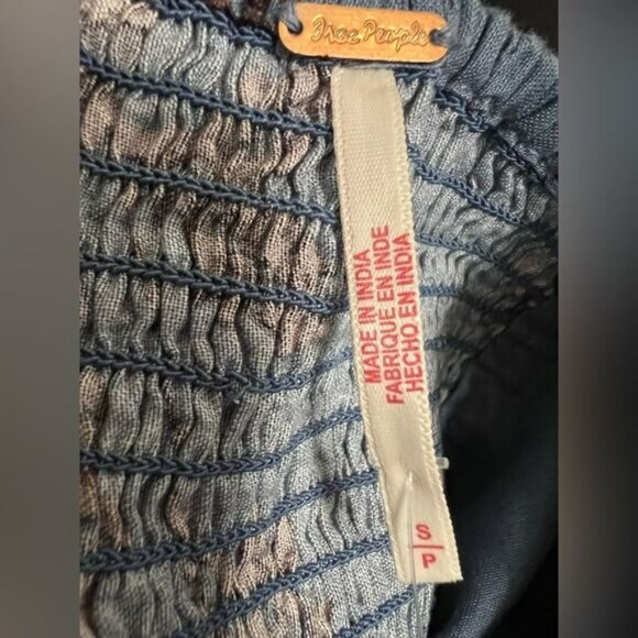 FREE PEOPLE Laters Baby Midi Dress in Storm blue and brown Combo Size Small - Picture 10 of 12